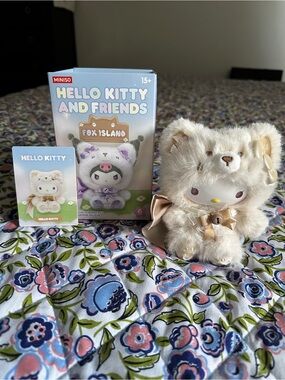 MINISO Hello Kitty Fox Island Cream Plush with Satin Bow